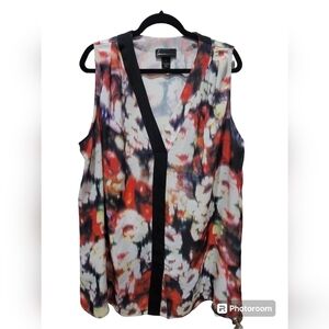 Lane Bryant Size 28 Floral Sleeveless Tank Top Office Career Casual Summer